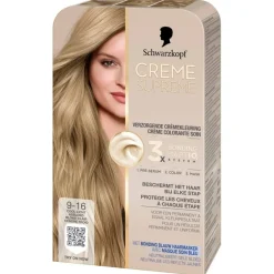 Schwarzkopf creme supreme 9-16 Cool Licht Asblond Verzorgende Crèmekleuring< Haarverf