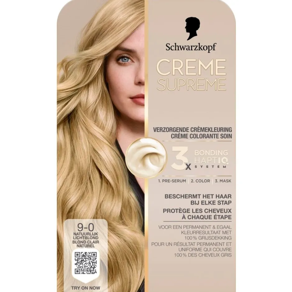 9-0 Natuurlijk Lichtblond Verzorgende Crèmekleuring|Schwarzkopf creme supreme Discount