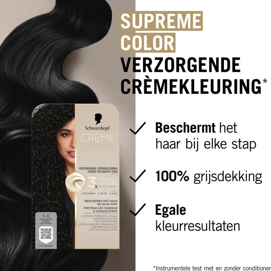 1-10 Natuurlijk Zwart Verzorgende Crèmekleuring|Schwarzkopf creme supreme Best
