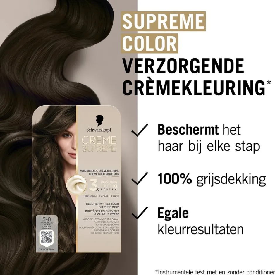 5-0 Natuurlijk Bruin Verzorgende Crèmekleuring|Schwarzkopf creme supreme Clearance