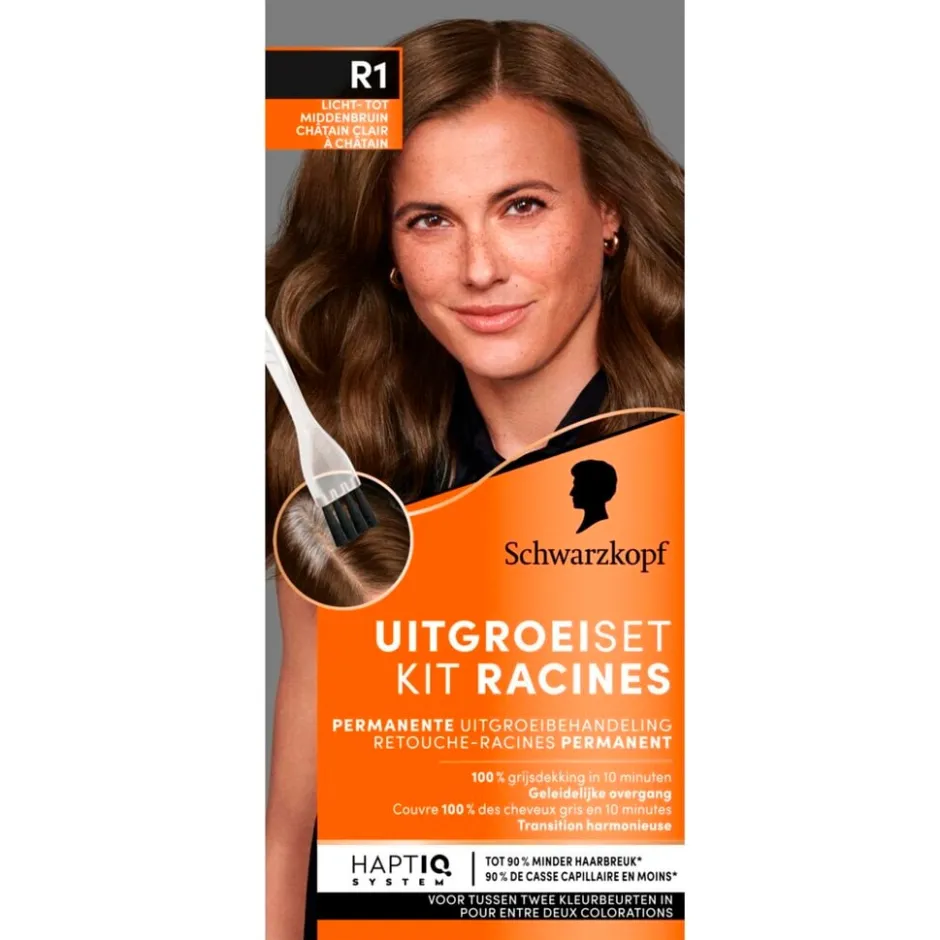 Schwarzkopf R1 Licht- Tot Middenbruin Haarverf Uitgroeiset|Schwarzkopf Color Outlet