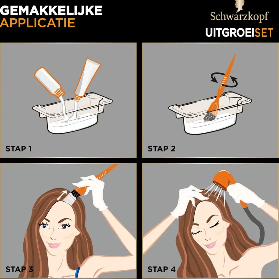 Schwarzkopf Vital R4 Donkerbruin Haarverf Uitgroeiset|Schwarzkopf Color Outlet