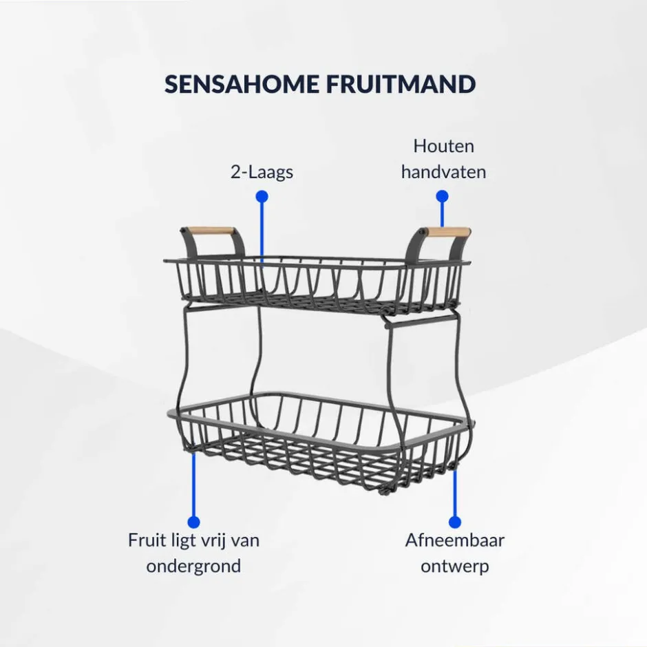 2 Laags Fruitmand Rechthoek Fruitschaal|SensaHome Online