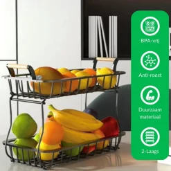 2 Laags Fruitmand Rechthoek Fruitschaal|SensaHome Online