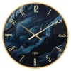 Glazen Wandklok Marmerlook Stille Uurklok Modern|SensaHome Best
