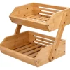 Luxe Bamboehouten Fruitkist Rechthoek 2-Laags|SensaHome Online