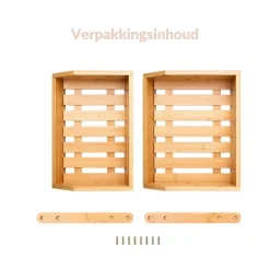 Luxe Bamboehouten Fruitkist Rechthoek 2-Laags|SensaHome Online