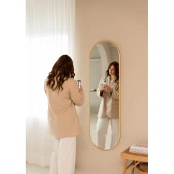 Oval Wandspiegel met Metalen Rand Minimalistisch Design|SensaHome Best