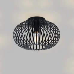 SensaHome Plafondlamp Industrieel Plafonnière van Metaal Retro Wire Kooi Design< Verlichting