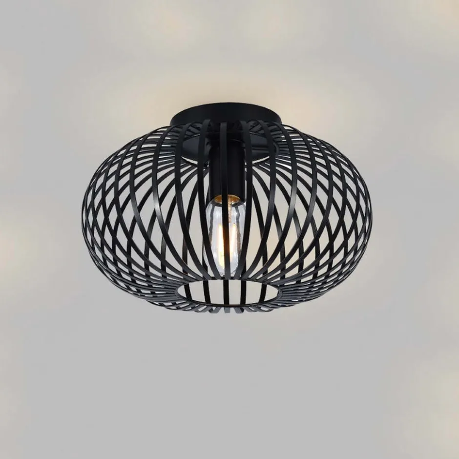 SensaHome Plafondlamp Industrieel Plafonnière van Metaal Retro Wire Kooi Design< Verlichting