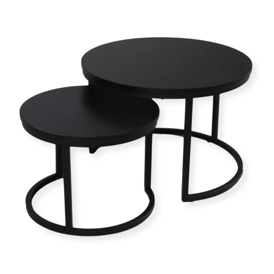 SensaHome Salontafel Set Antieke Ronde Houten Tafelset< Tafels