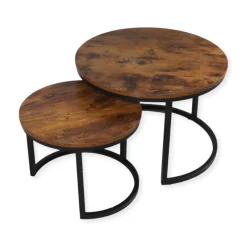 Salontafel Set Antieke Ronde Houten Tafelset|SensaHome Hot