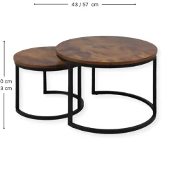 Salontafel Set Antieke Ronde Houten Tafelset|SensaHome Hot