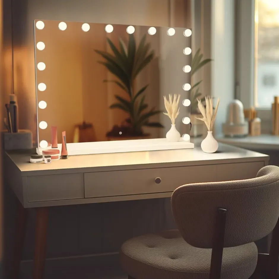 Vanity Mirror Pro Hollywood Make-up Spiegel met 15 Dimbare LED Lampen|SensaHome