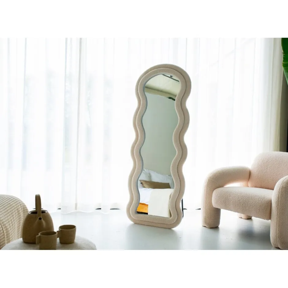 Wavy Gestoffeerde Staande Spiegel|SensaHome New