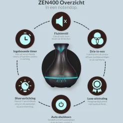 ZEN400 Aroma Diffuser Inclusief Etherische Oliën|SensaHome Hot