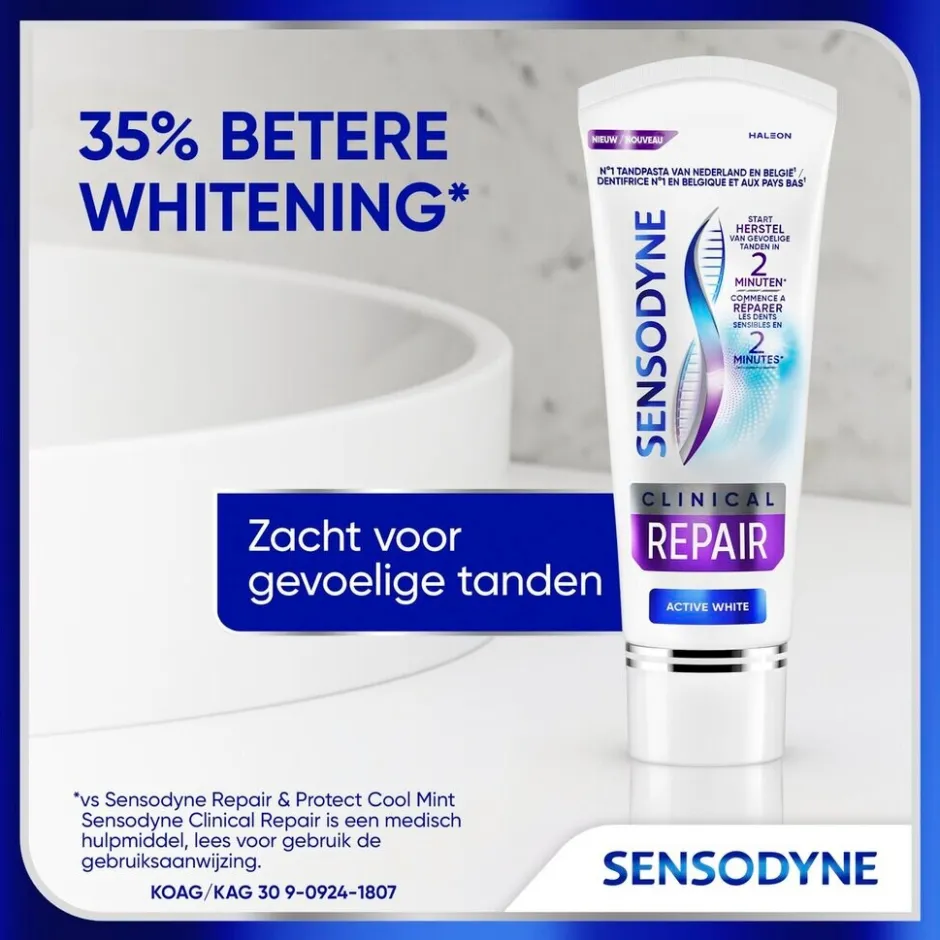 Clinical Repair Active White Tandpasta|Sensodyne Clearance