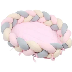 Sevibaby Roze 3-in-1 Braided Bedbumper en Babynest< Bedbumper