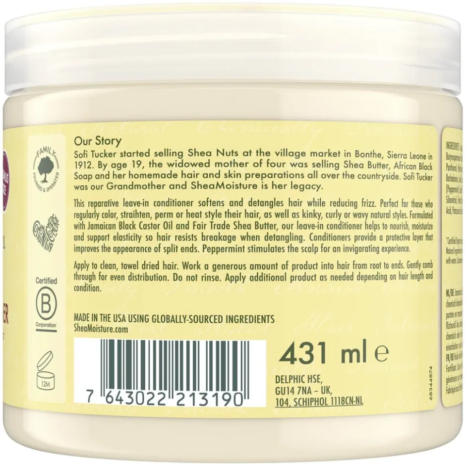 SheaMoisture Jamaican Black Castor Oil Strengthen & Restore Leave-In Conditioner< Leave-In Conditioner|Conditioner