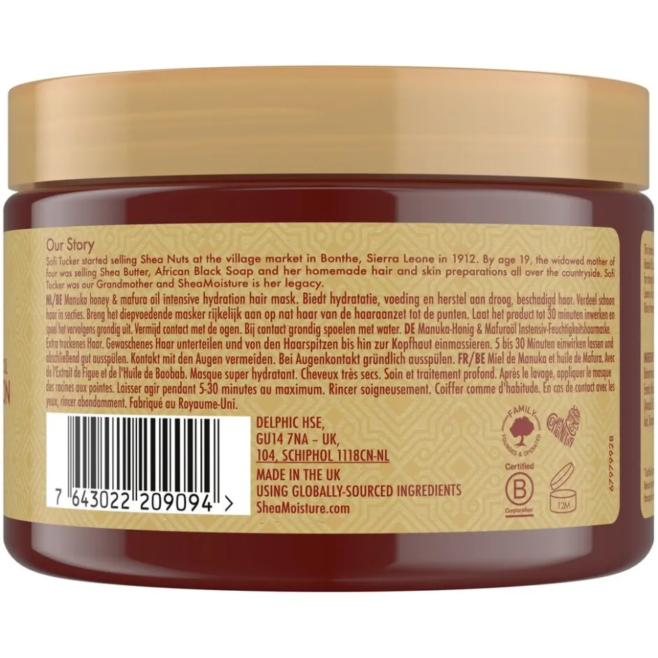 SheaMoisture Manuka Honey & Mafura Oil Intensive Hydration Masker< Haarmasker