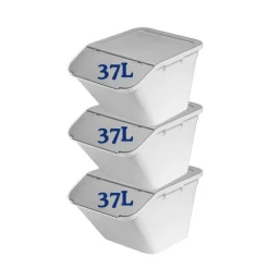 SmartStore Set van 3 Stevige Opbergbox Collect Stack-it 37L< Opbergen