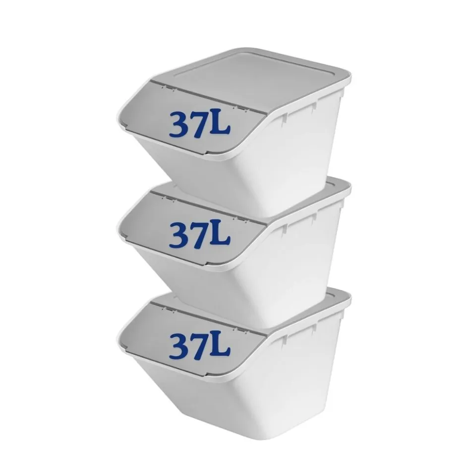 SmartStore Set van 3 Stevige Opbergbox Collect Stack-it 37L< Opbergen
