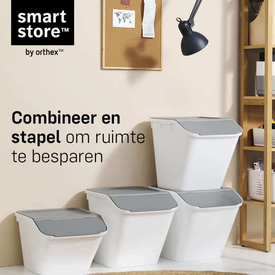 SmartStore Set van 3 Stevige Opbergbox Collect Stack-it 37L< Opbergen