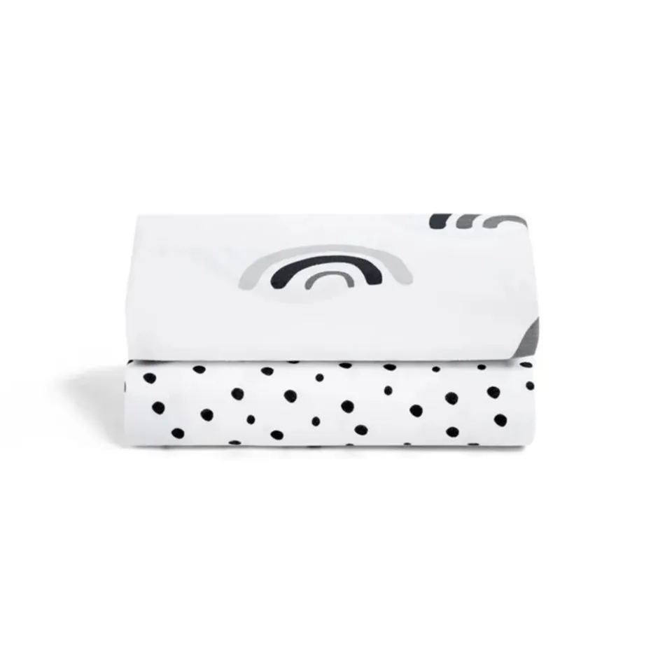 2 Pack Hoeslaken Wieg Mono Rainbow|Snüz Online