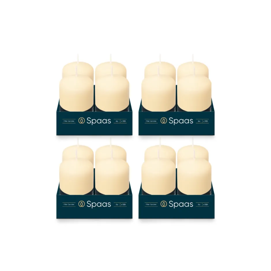 Geurloze Stompkaars Ivoor 50/80mm 18u 4 x 4 Stuks|Spaas Hot