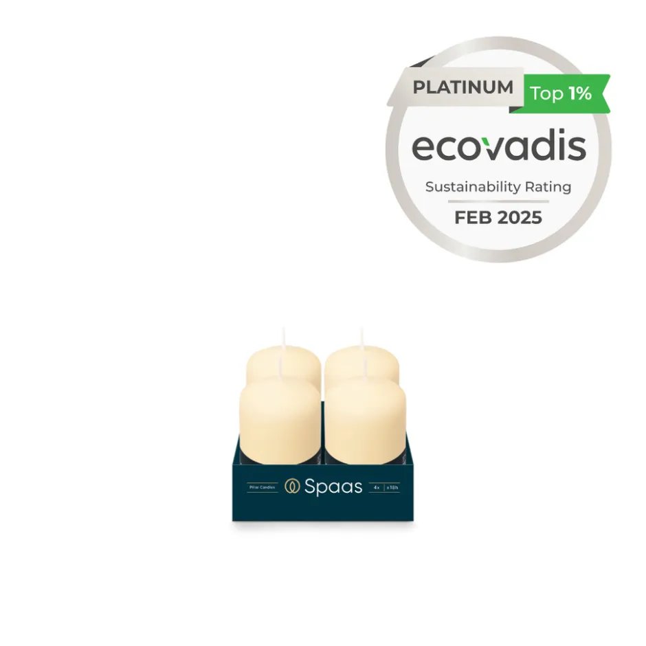 Geurloze Stompkaars Ivoor 50/80mm 18u 4 x 4 Stuks|Spaas Hot