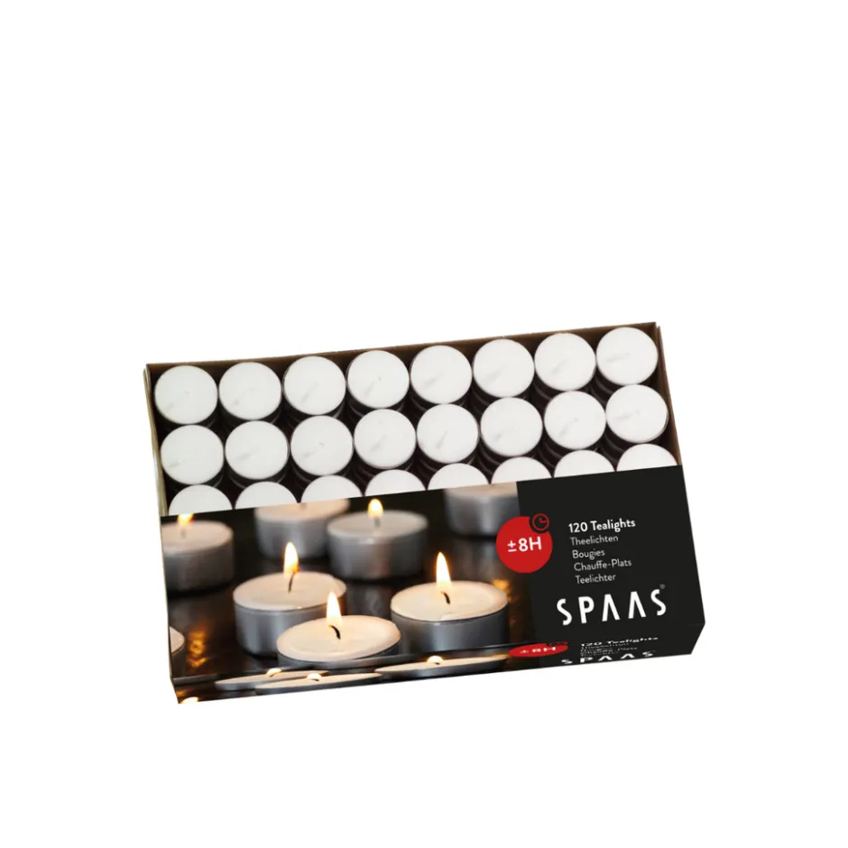 Theelichten Wit 8u Ø3,9cm 2 x 120 Stuks Grootverpakking|Spaas Best