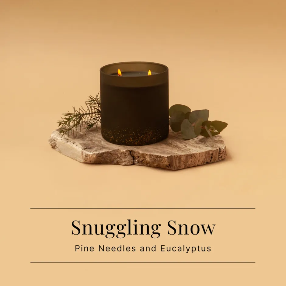 WinterGlow Geurkaarsen Snuggling Snow Dennennaalden & Eucalyptus Kaarsenset|Spaas Outlet