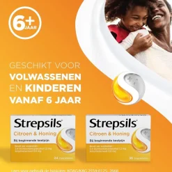 Strepsils Citroen & Honing Zuigtabletten< Luchtwegen