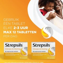 Citroen + Honing Zuigtabletten|Strepsils Hot