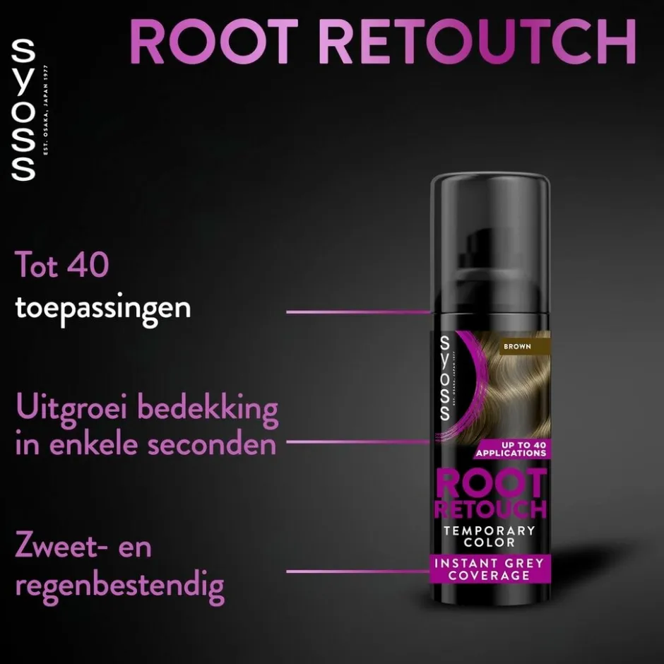 Syoss Donker Midden Bruin Uitgroeispray< Haarverf