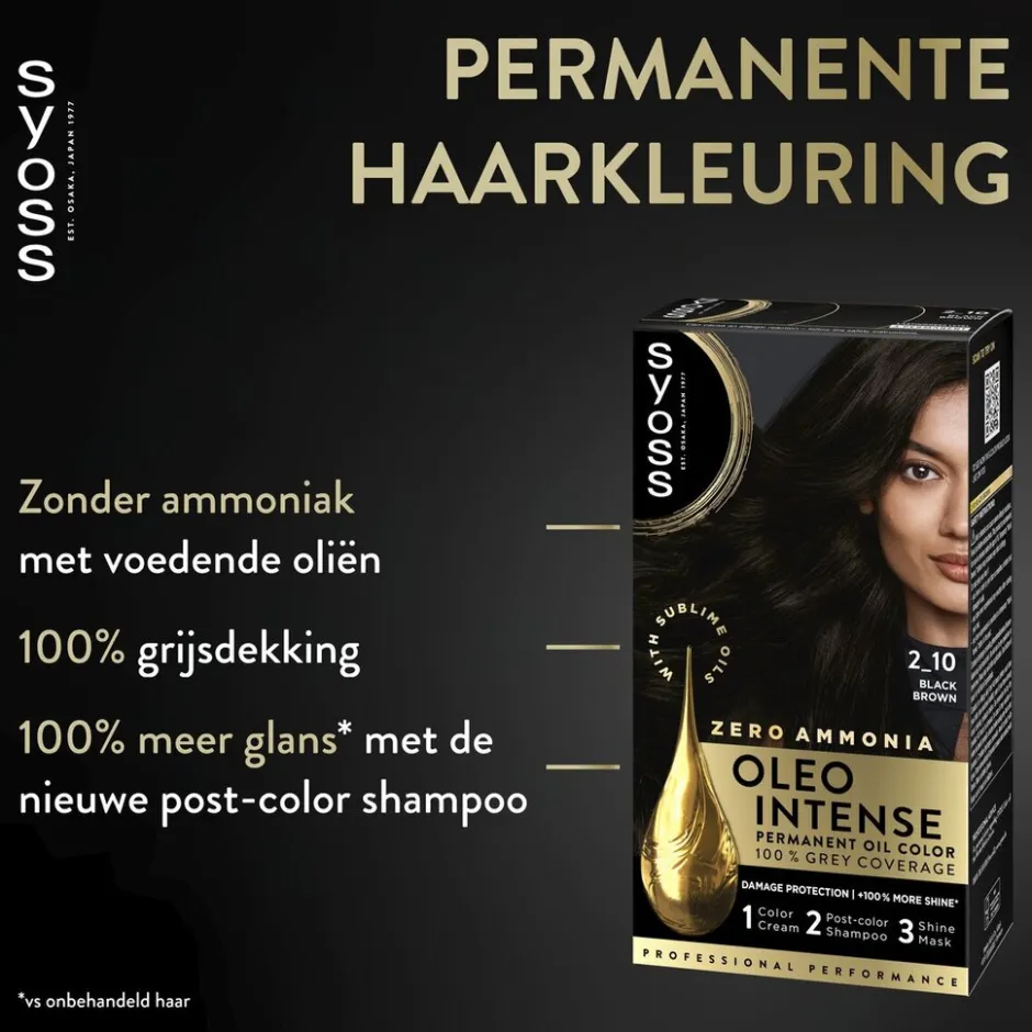 Syoss Oleo Intense 2-10 Bruinzwart Haarkleuring< Haarverf