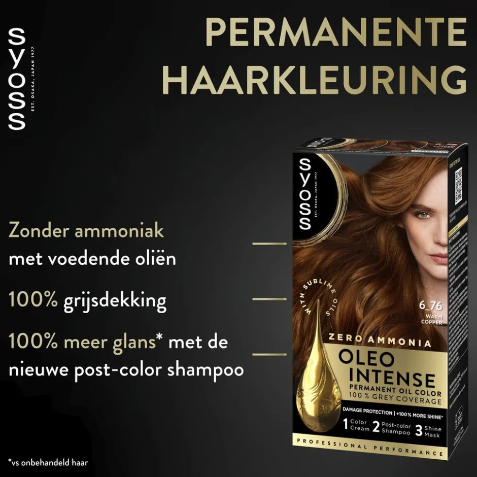 Syoss Oleo Intense 6-76 Warm Koperblond Haarkleuring< Haarverf