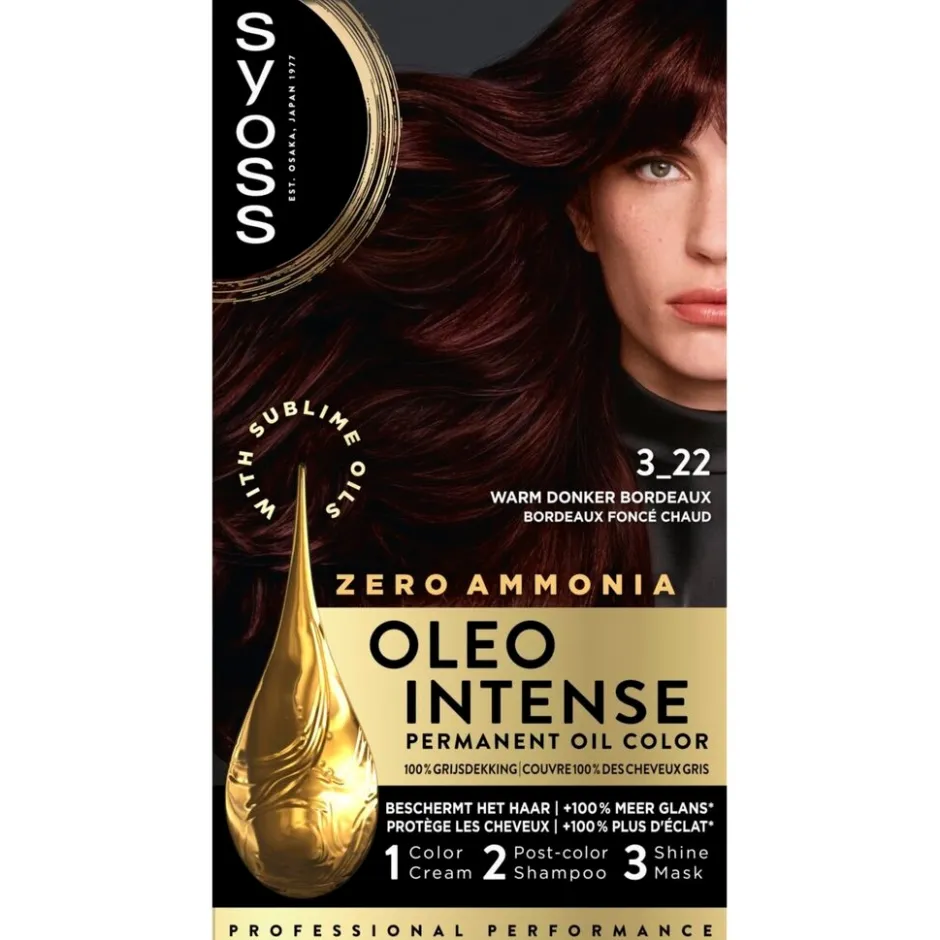 Oleo Intense 3-22 Warm Donker Bordeaux Haarkleuring|Syoss New