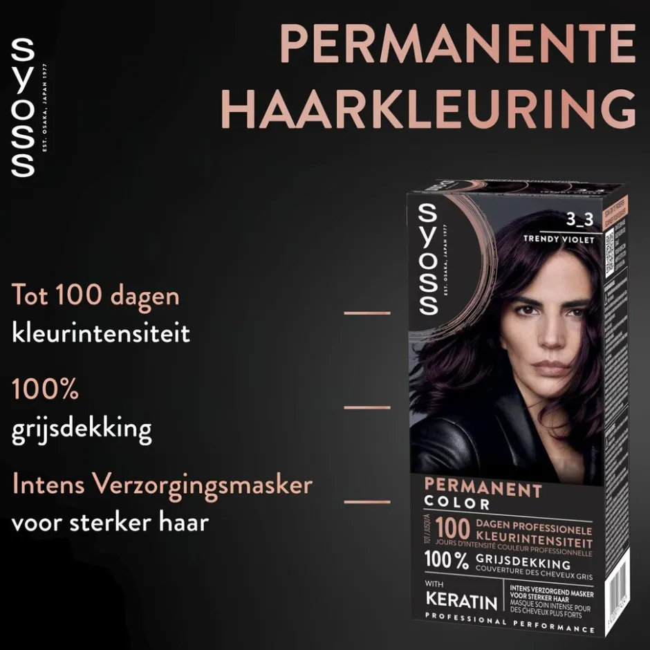 Professional Performance 3-3 Trendy Violet Permanente Haarkleuring|Syoss Hot