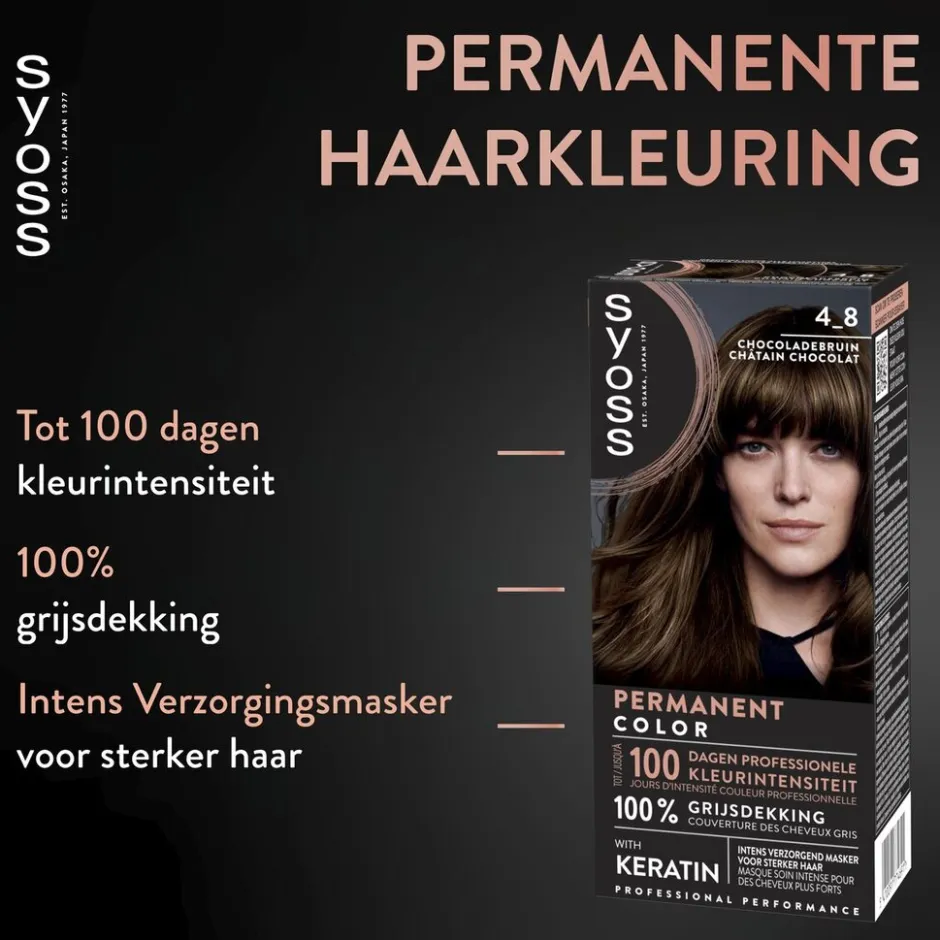 Salonplex 4-8 Chocoladebruin Permanente Haarkleuring|Syoss Sale