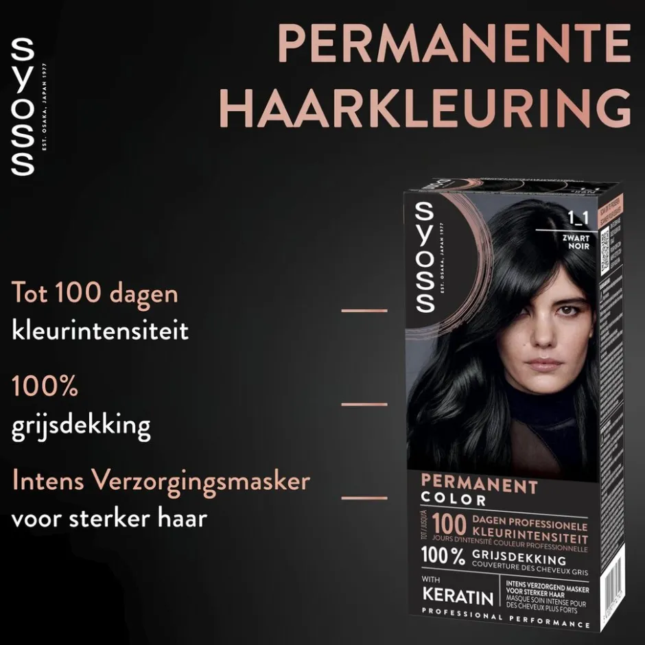 Salonplex 1-1 Zwart Permanente Haarkleuring|Syoss Sale