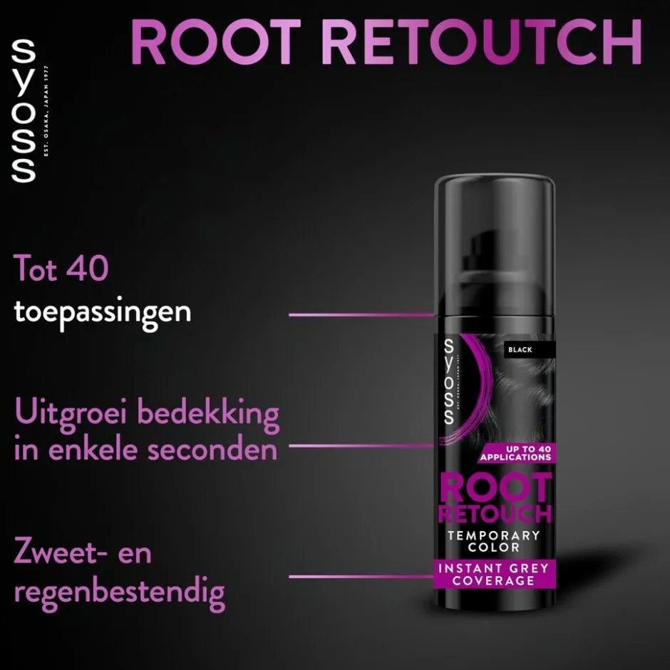 Syoss Zwart Uitgroeispray< Haarverf
