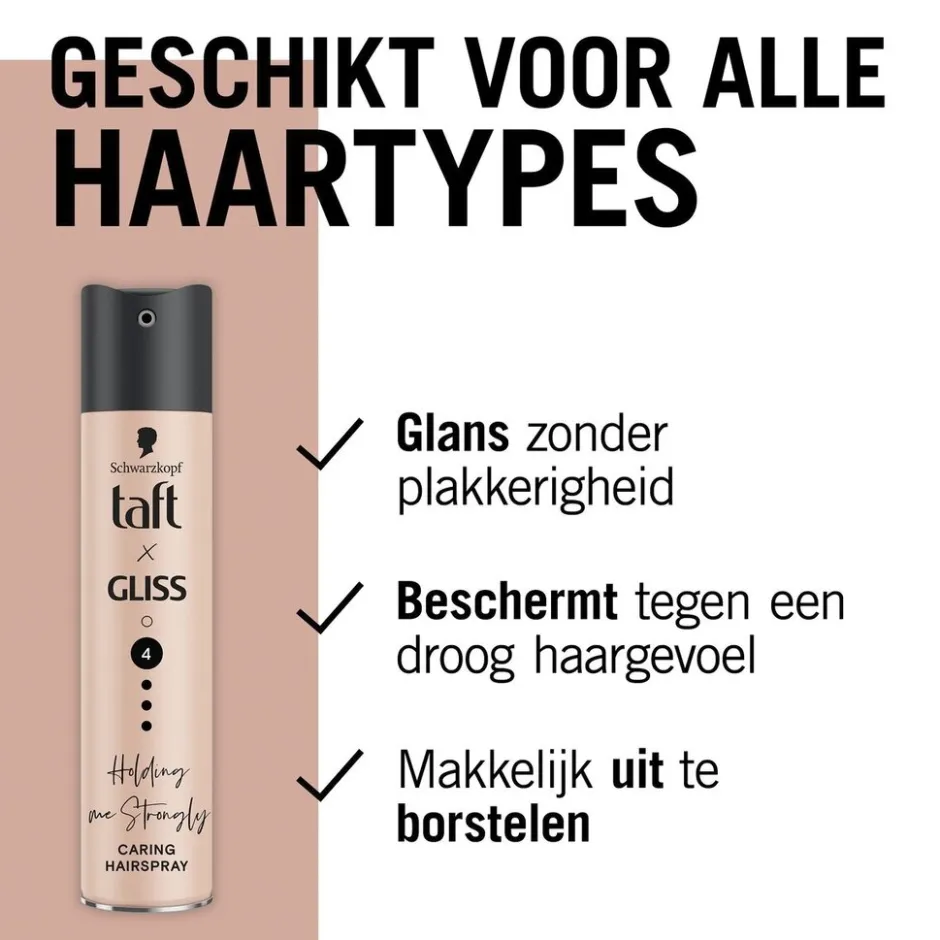 Taft x Gliss Holding Me Strongly Hold 4 Caring Hairspray< Haarlak