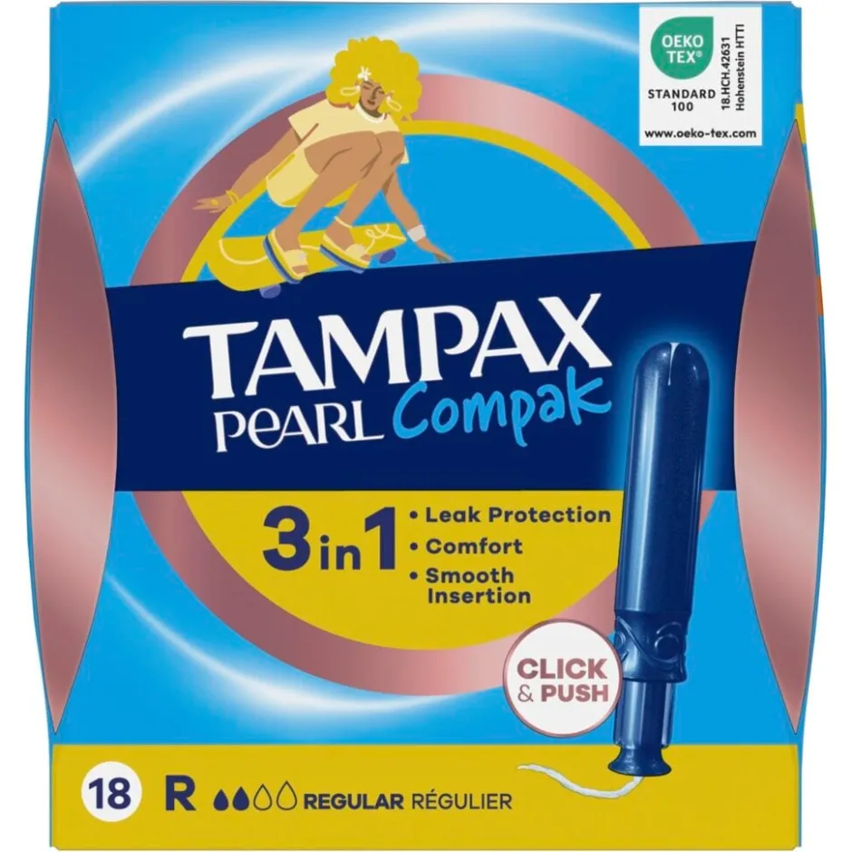 Tampax Compak Pearl Regular Tampons met Inbrenghuls< Tampons