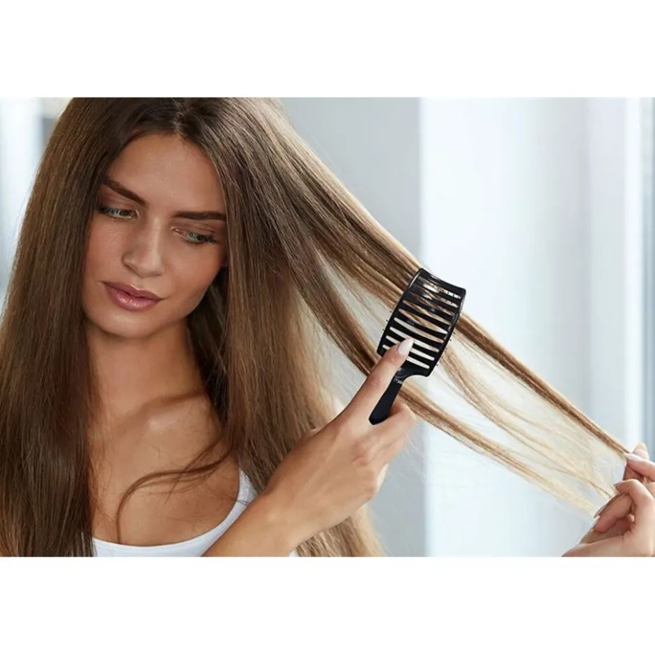 TBC Ontklittende Haarborstel, Vented Flex Curve< Haarborstels
