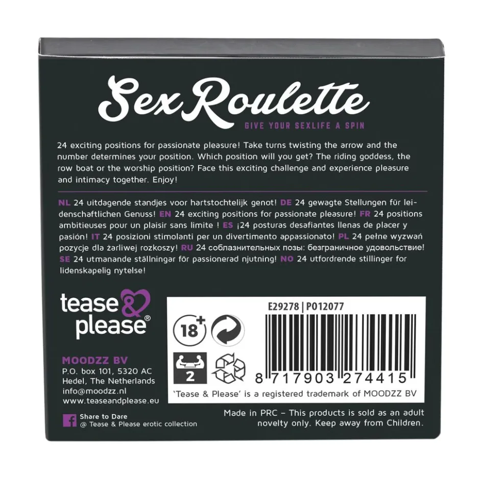 Tease & Please Tease & Plaease Sex Roulette Kamasutra Spel voor Koppels< Erotische Spellen
