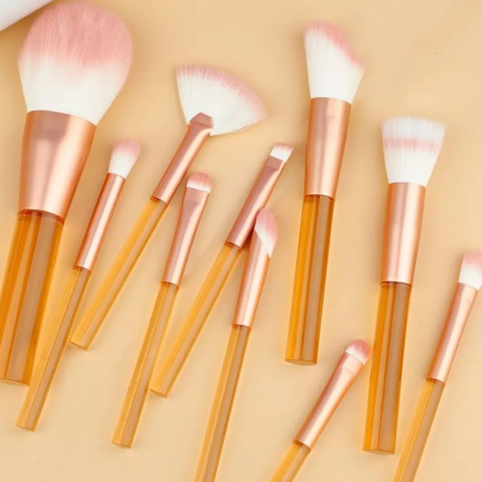 Technique PRO Translucent Perfection make-up kwastenset - 9 make-up kwasten met zakje (ORANJE)< Make-Up Kwasten