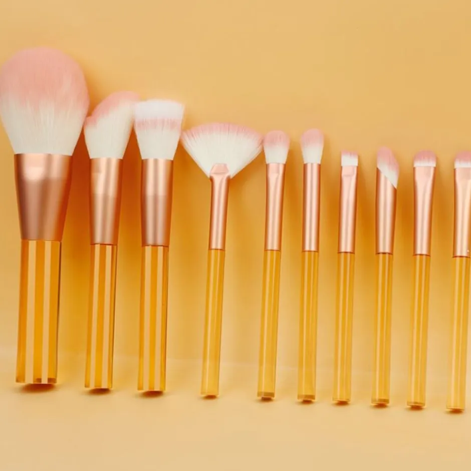 Technique PRO Translucent Perfection make-up kwastenset - 9 make-up kwasten met zakje (ORANJE)< Make-Up Kwasten