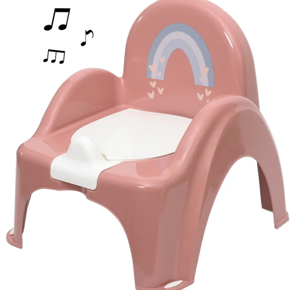 Tega Baby Meteo Eco Old Rose Potty Trainer met Muziek< Plaspotjes En Toiletverkleiners