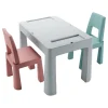 Teggi Grey/Old Rose/Turquoise Multifun 3-in-1 Tafel met Twee Stoeltjes< Verrassend Speelgoedvoordeel